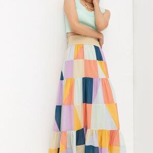 Anthropologie Patchwork Maxi Skirt